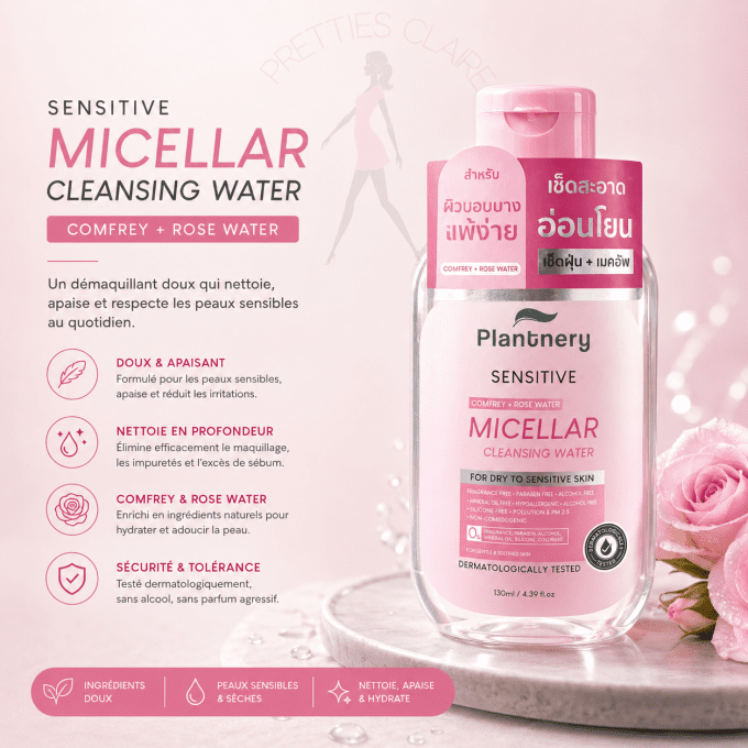 EAU MICELLAIRE À L’EAU DE ROSE